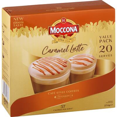 moccona coffee sachets caramel latte
