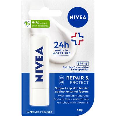 nivea lip care lip balm repair 4.8g