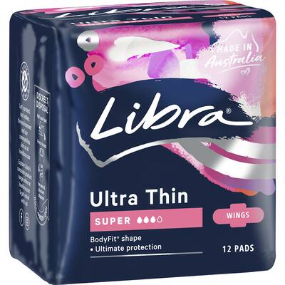 libra ultra thin pads super with wings