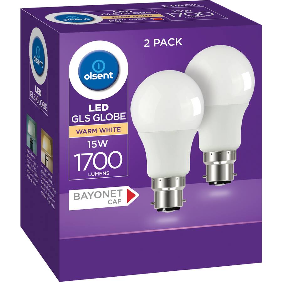 Olsent Led Light Bulb Gls Bayonet 15W 1700Lm Ww