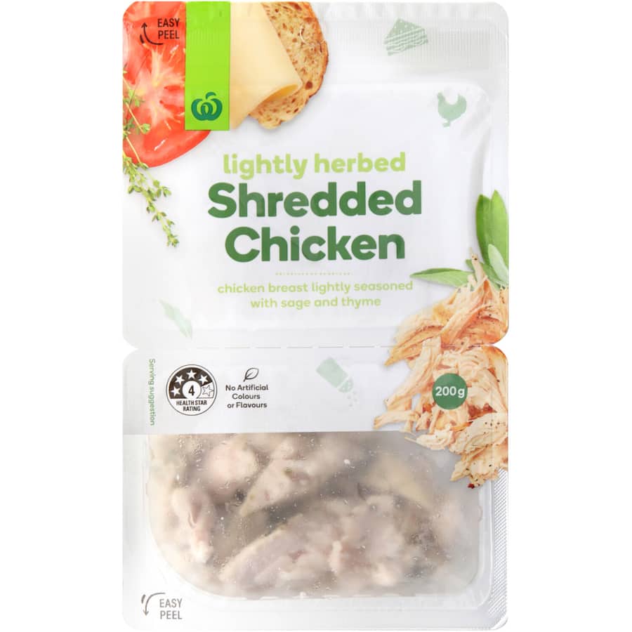 Woolworths Shredded Chicken Lightly Herbed