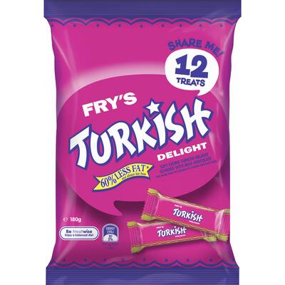 cadbury treat size chocolates turkish delight sharepack 180g