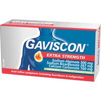 Gaviscon Extra Strength Heartburn & Indigestion Relief Peppermint Tablets