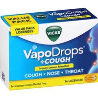 Vicks Vapodrops Cough Medicine Honey Lemon Menthol Lozenges