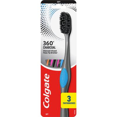 colgate 360 toothbrush charcoal soft value pack