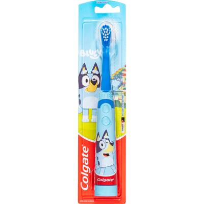 colgate kids 3+ years electric toothbrush battery powered bluey
