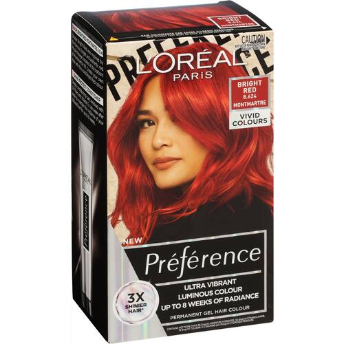 Loreal Preference Hair Colour Bright Red 8.624 Montmartre