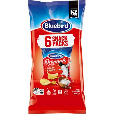 bluebird originals multipack chips ready salted 108g