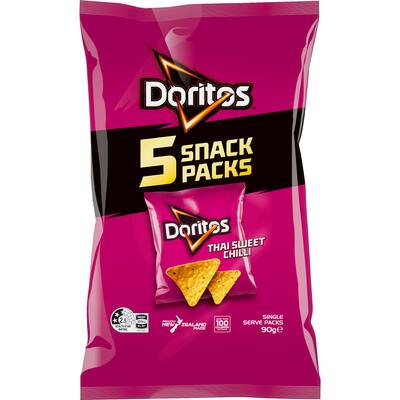 doritos multipack corn chips thai sweet chilli 90g