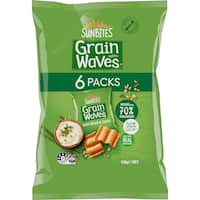 Sunbite Grain Waves Multipack Wholegrain Chips Sour Cream & Chives 108g member price