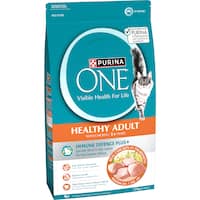 purina one healthy adult dry cat food chicken