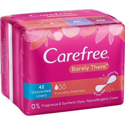 carefree barely there panty liners breathable