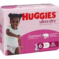huggies ultra dry nappies girls size 6 (16kg+)