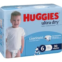 huggies ultra dry nappies boys size 6 (16kg+) (30pk)