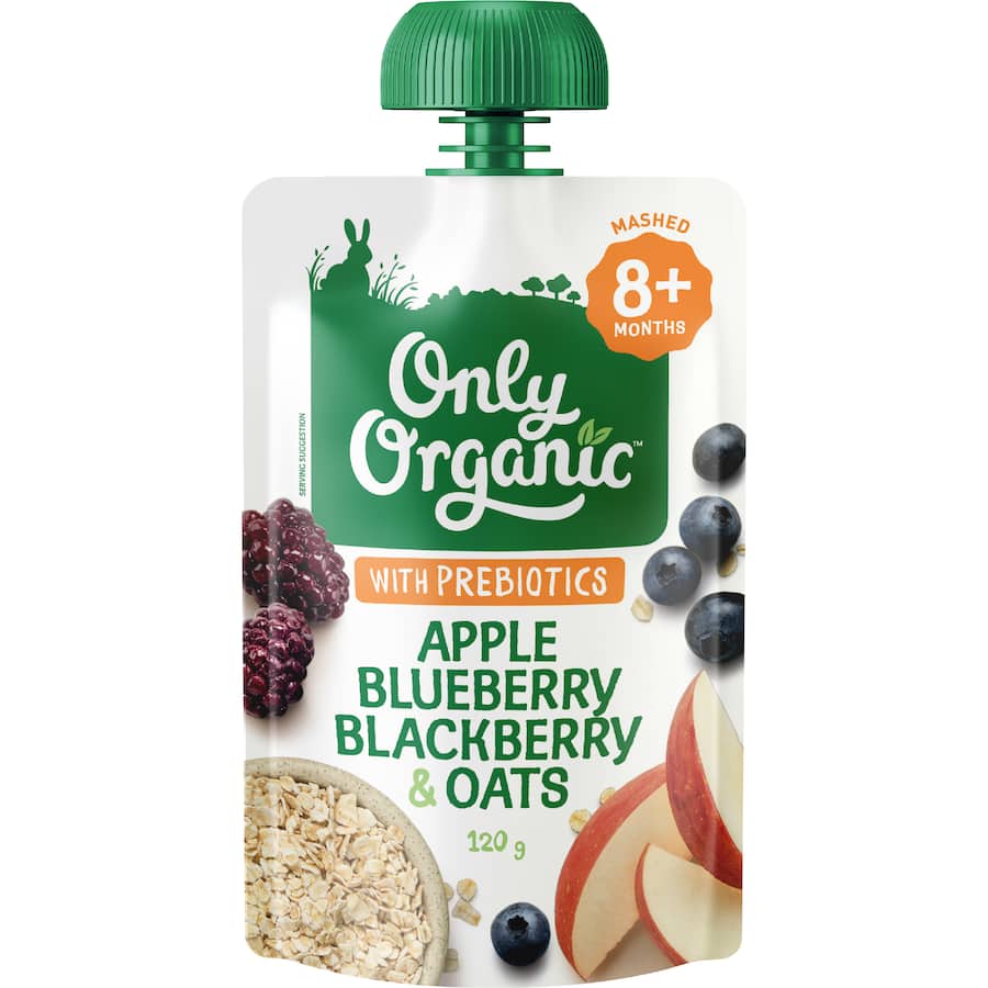 Buy Only Organic Baby Food 8+ Months Apple Blueberry Blackberry