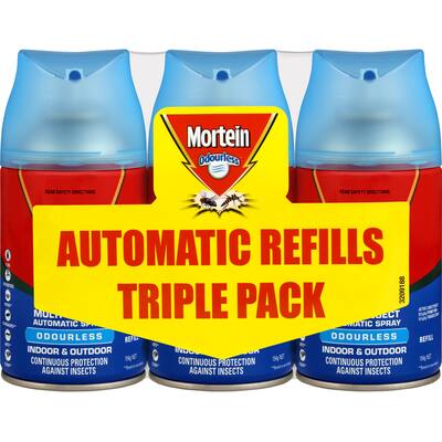 mortein automatic spray system refill odourless in/out doors 154g