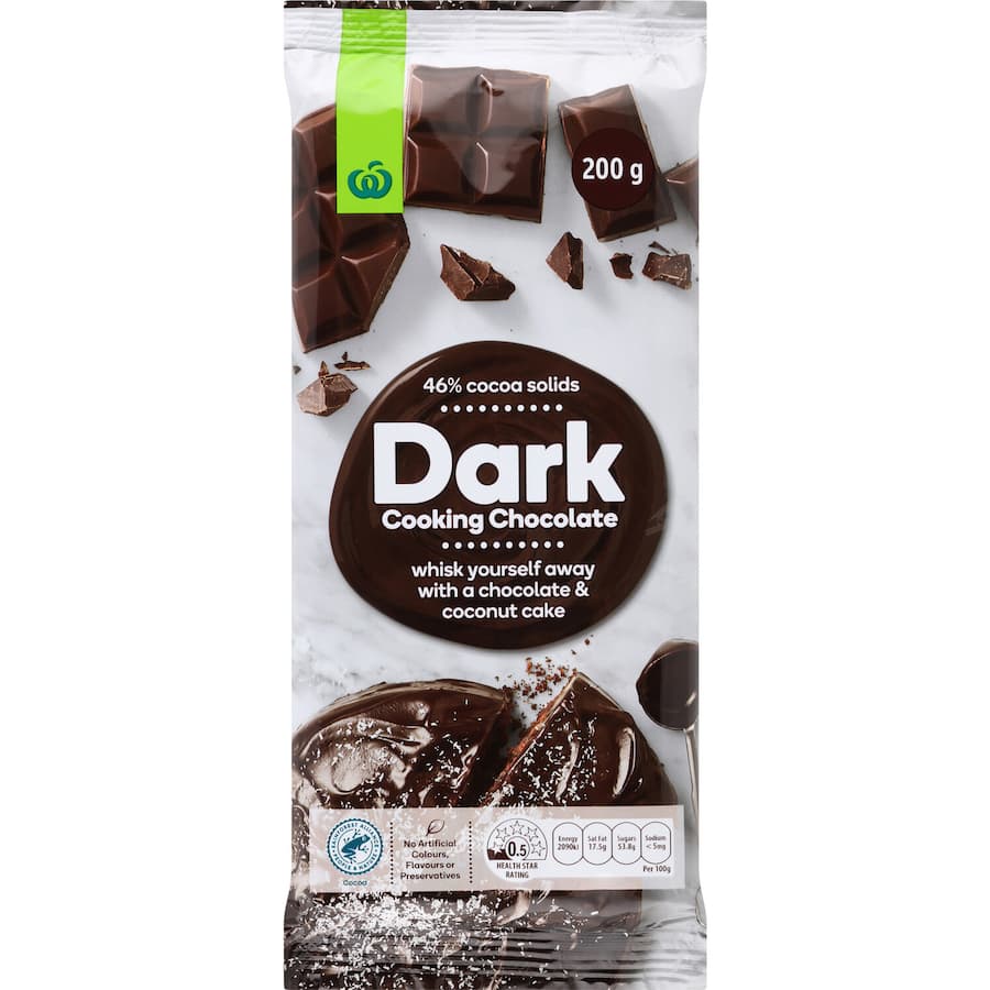 Woolworths Cooking Chocolate Dark 46% Cocoa