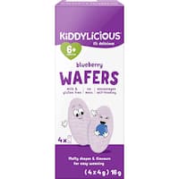 kiddylicious baby snacks wafers blueberry 6+ months (4pk)