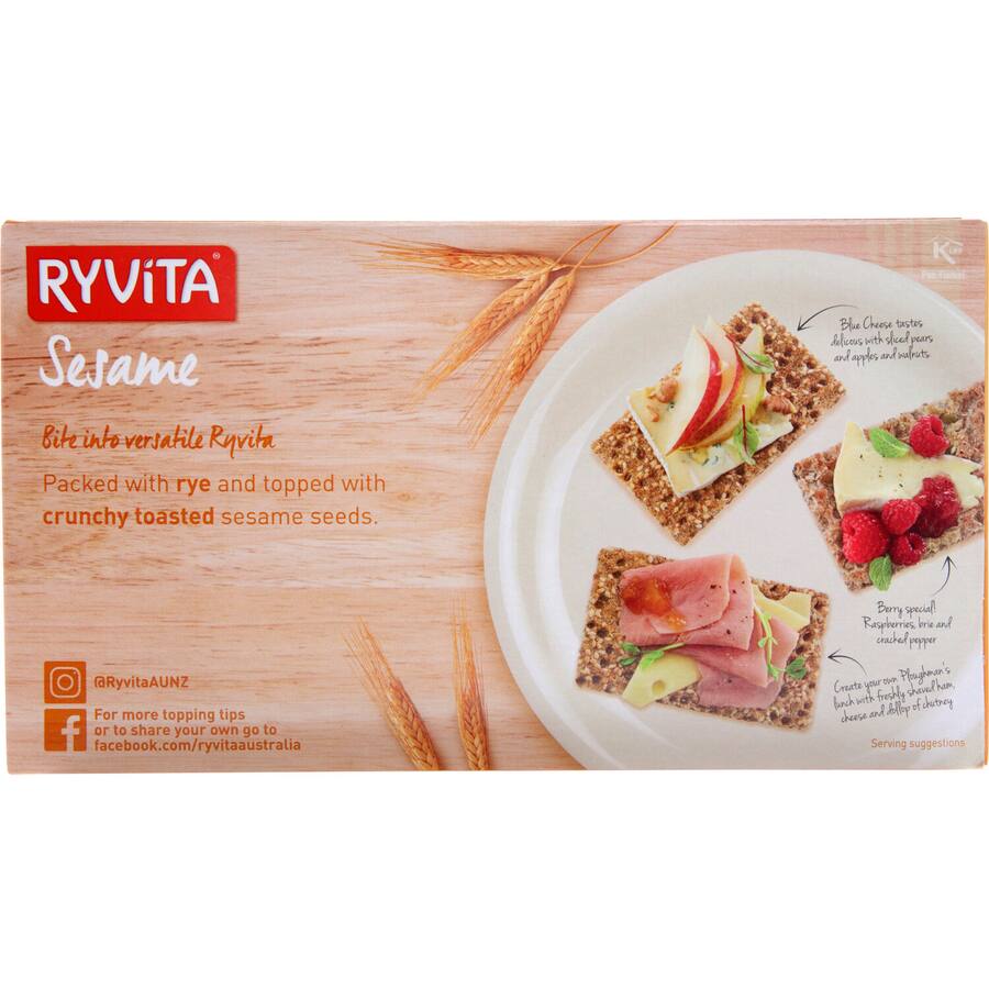 Gluten Free? Ryvita Sesame Rye Crispbread (250g) - Pack Of 2