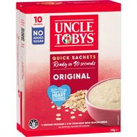 uncle tobys oats quick sachets original (340g)