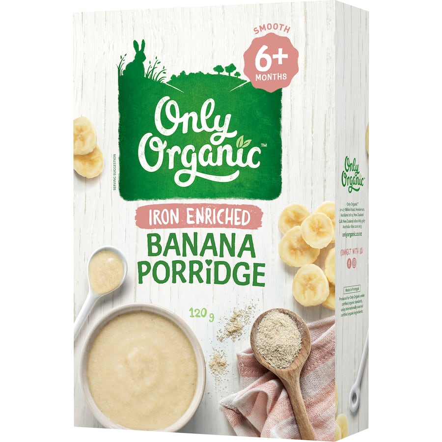 Buy Only Organic Baby Cereal Banana Porridge online at Woolworths NZ
