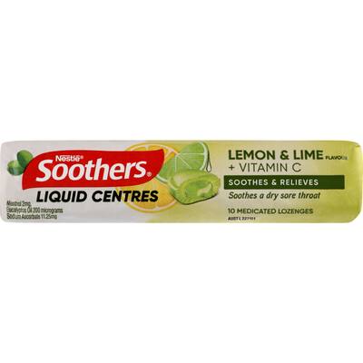 nestlé soothers liquid centred lozenges lemon & lime