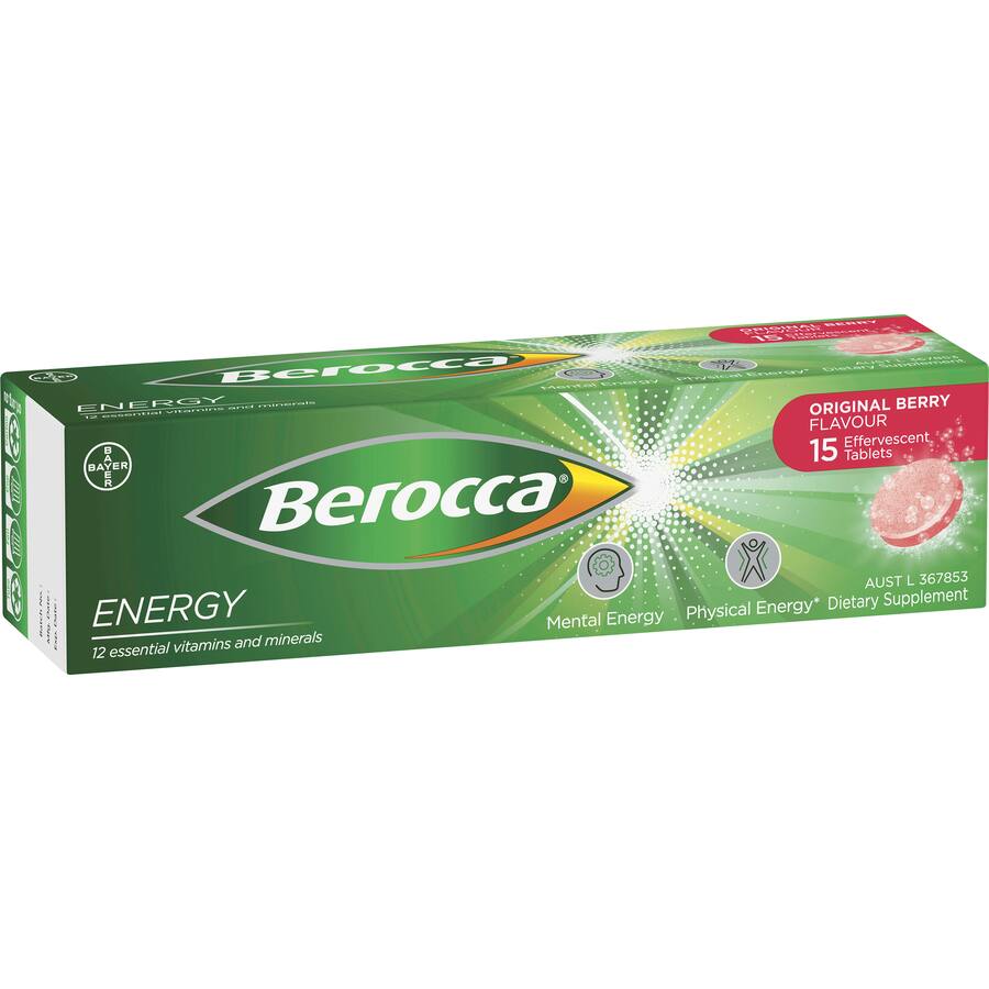 Berocca Performance Effervescent Energy Vitamin C Original Berry