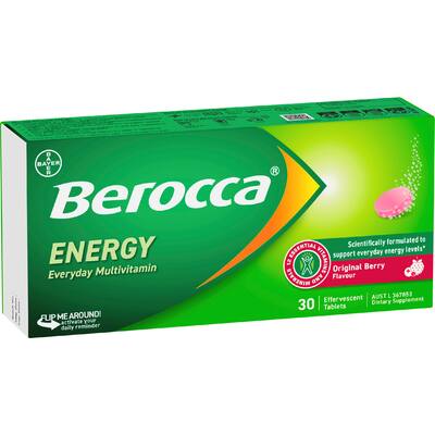 berocca energy effervescent tablets vitamin c original berry