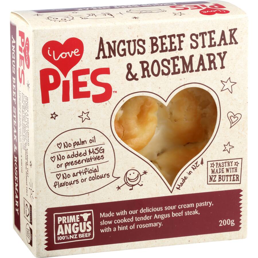I Love Pies Chilled Single Pie Beef Steak & Rosemary
