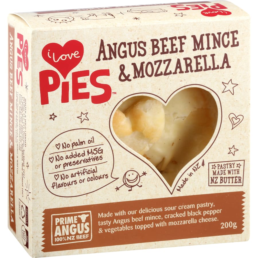 I Love Pies Chilled Single Pie Angus Beef Mince & Mozzarella