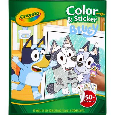 crayola colouring book color & sticker bluey