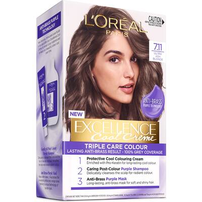loreal excellence cool hair colour ultra ash blonde 7.11