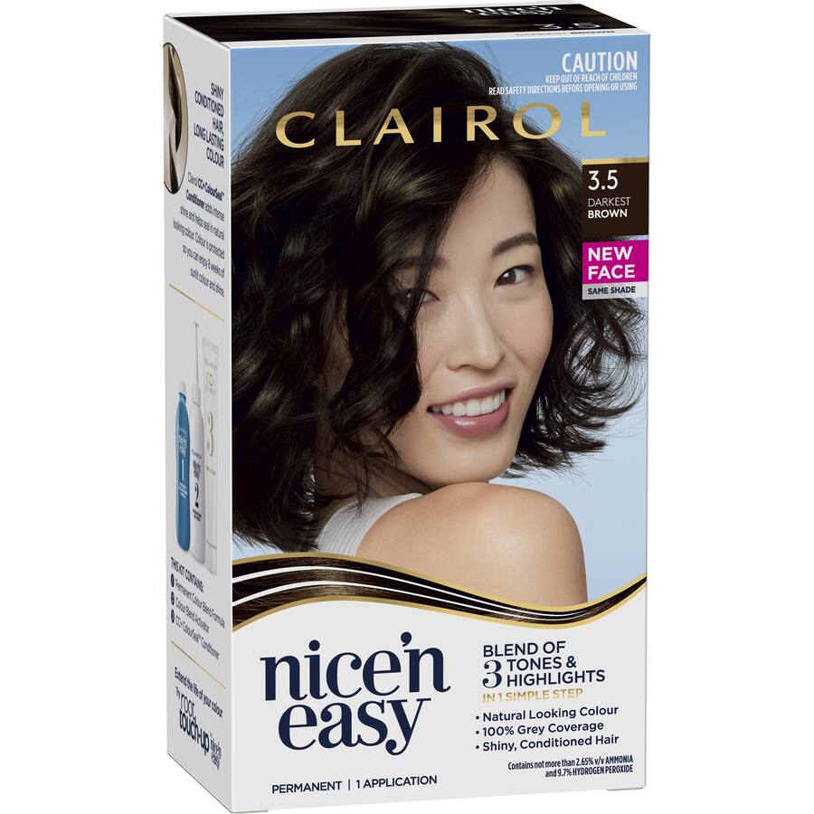 Clairol Nice N Easy Hair Colour Darkest Brown 3.5