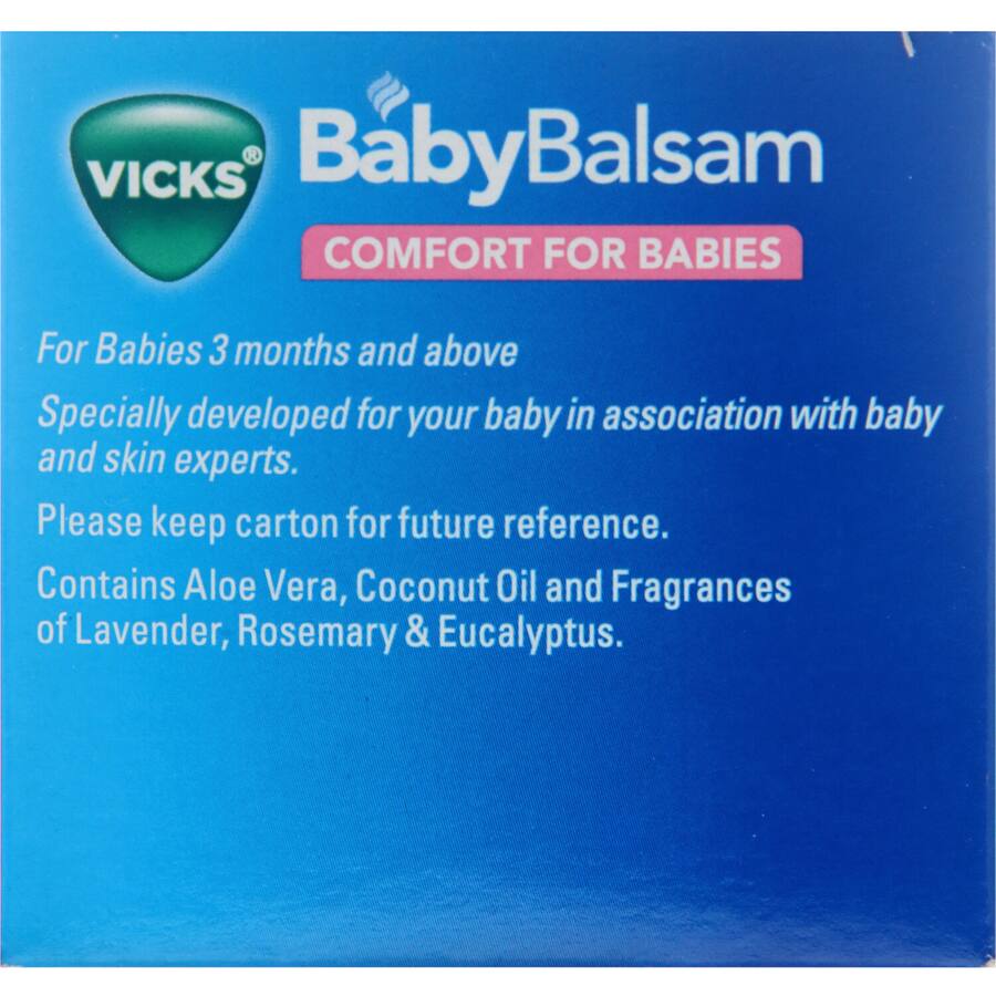 Vicks Baby Chest Rub Soothing Ointment, Aloe, Eucalyptus Lavender, 3