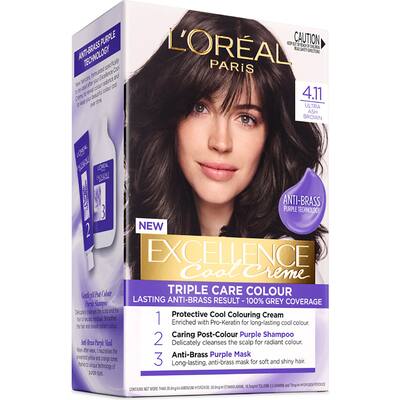loreal excellence cool hair colour ultra ash brown 4.11