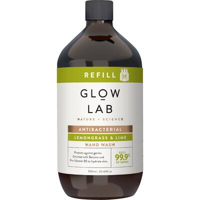 glow lab hand wash refill antibacterial grass&lime