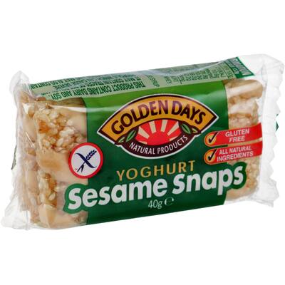 golden days snack bar yoghurt sesame snap g/free