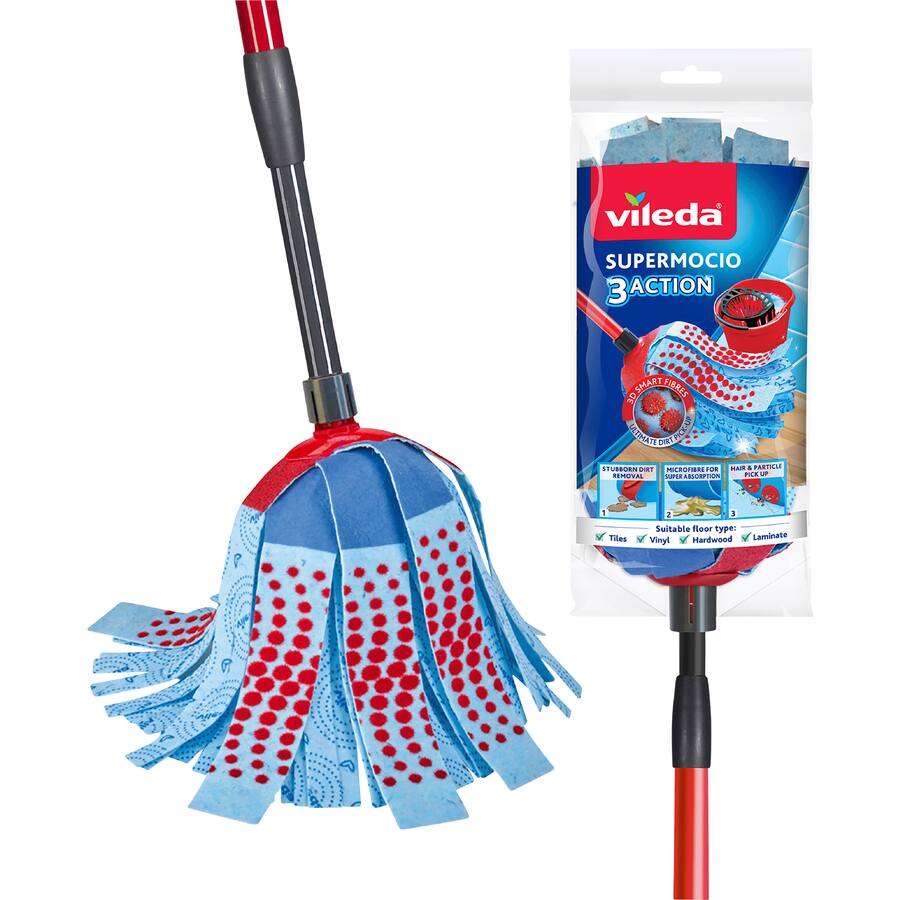 Vileda Supermocio 3 Action Mop With Telescopic Handle