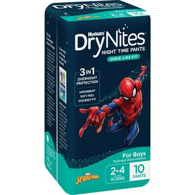 huggies drynites night pants boy 2-4 years (13-20kg)