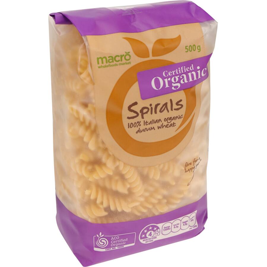 Macro Organic Pasta Spirals