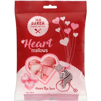 ma baker marshmallows heart mallows