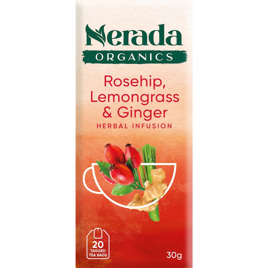 Nerada Organic Fruit Tea Rosehip Lemongrass & Ginger