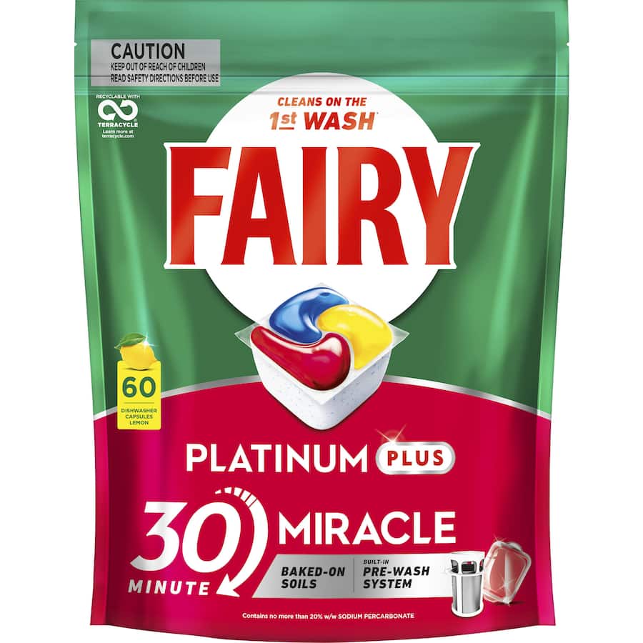 Fairy Platinum Plus Dishwasher Tablets 30 Minute Miracle
