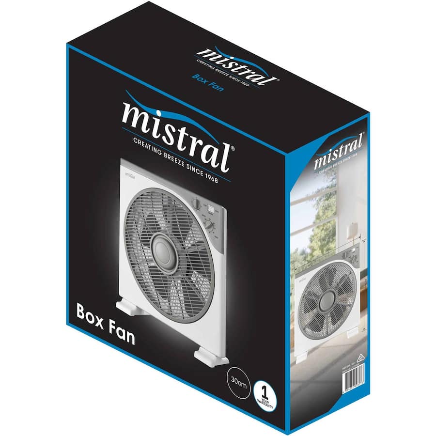 Mistral Box Fan With Timer 30Cm