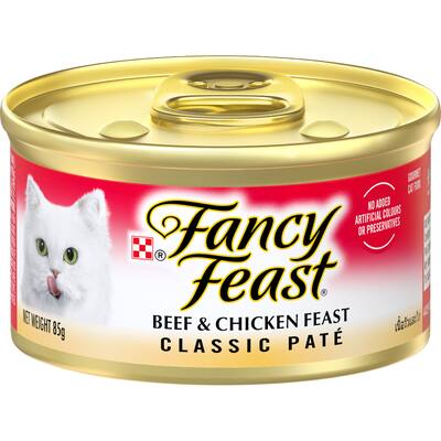 fancy feast classic wet cat food pate beef & chicken feast