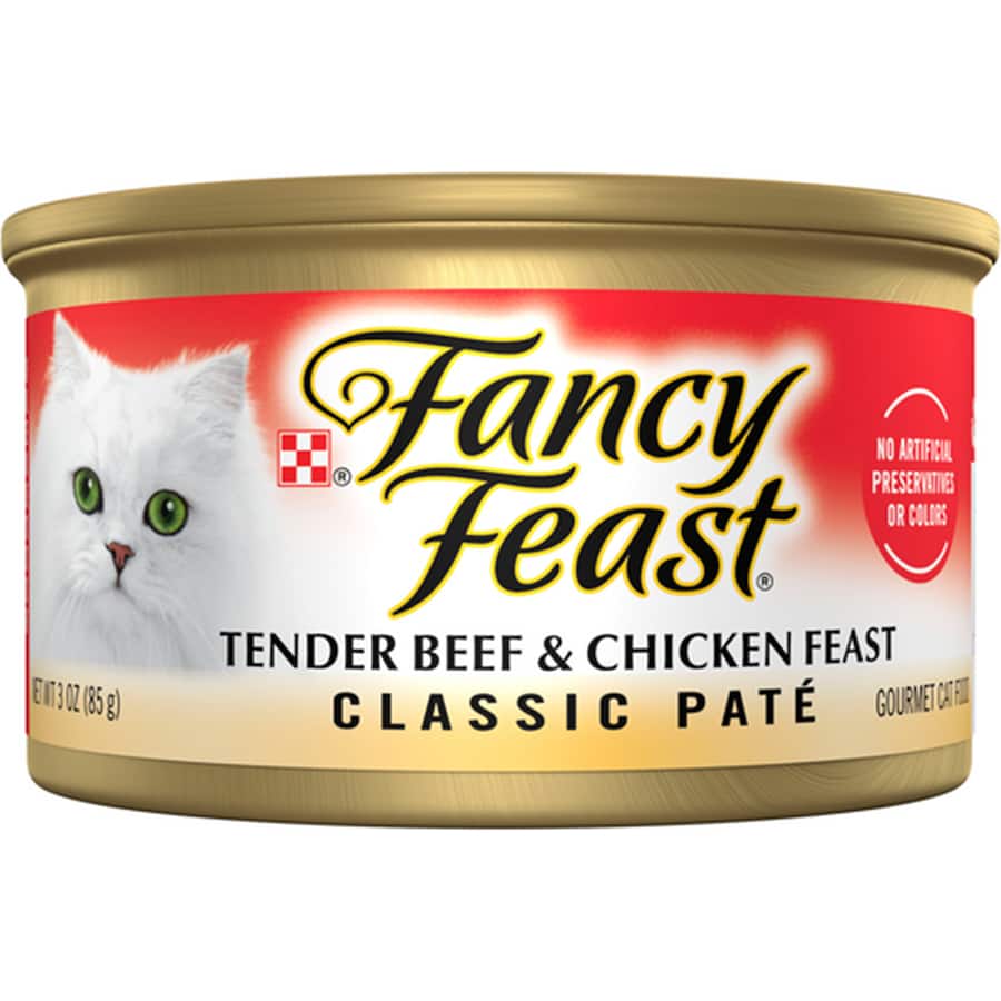 Fancy Feast Classic Wet Cat Food Pate Beef & Chicken Feast