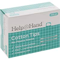 help @ hand cotton tips no plastic stem