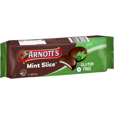 arnott's chocolate biscuits mint slice gluten free