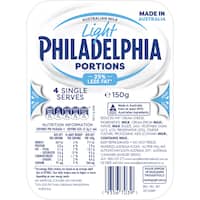 Philadelphia Cheese Snack Cream Cheese Light Tubs