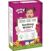 whole kids organic teething wafers raspberry, beetroot & chia